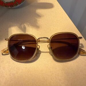 Krewe Gold Frame Sunglasses with Brown Lenses